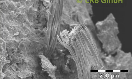Imagen MEB amianto crisotilo en mortero de protección contra incendios | © CRB Analysis Service GmbH